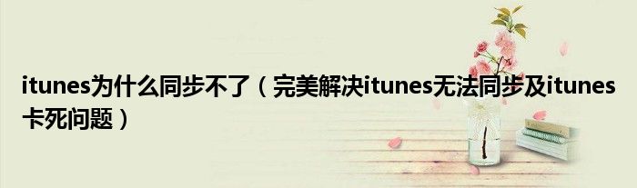 itunes為什么同步不了（完美解決itunes無法同步及itunes卡死問題）