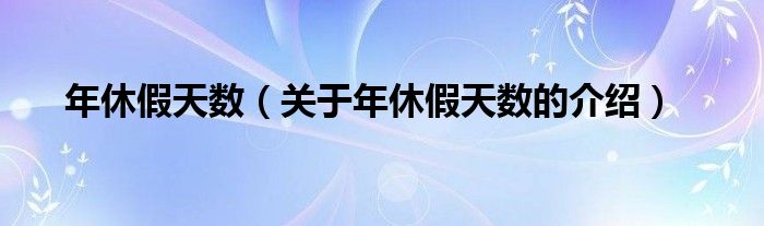 年休假天數(shù)（關(guān)于年休假天數(shù)的介紹）