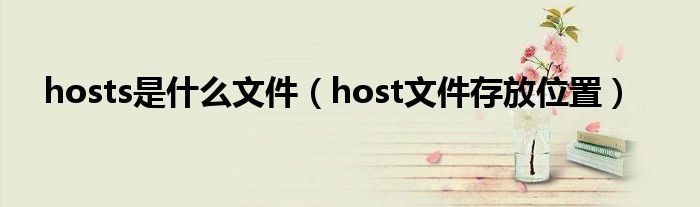 hosts是什么文件（host文件存放位置）
