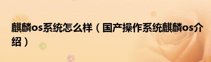 麒麟os系統(tǒng)怎么樣（國產(chǎn)操作系統(tǒng)麒麟os介紹）