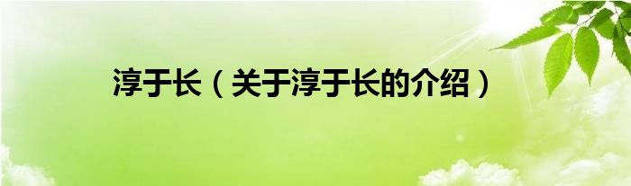淳于長(zhǎng)（關(guān)于淳于長(zhǎng)的介紹）