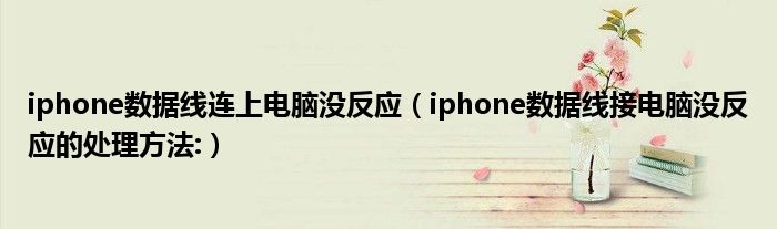 iphone數(shù)據(jù)線連上電腦沒反應(yīng)（iphone數(shù)據(jù)線接電腦沒反應(yīng)的處理方法:）