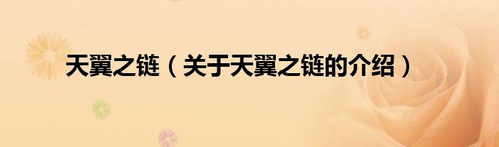 天翼之鏈（關(guān)于天翼之鏈的介紹）
