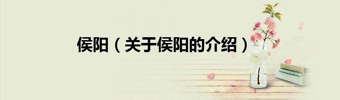 侯陽（關(guān)于侯陽的介紹）