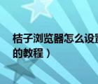 桔子瀏覽器怎么設(shè)置首頁(yè)?（將百度設(shè)置為桔子瀏覽器首頁(yè)的教程）