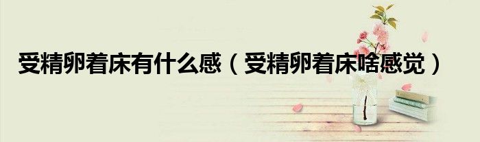 受精卵著床有什么感（受精卵著床啥感覺）