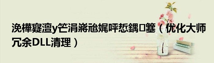 浼樺寲澶у笀涓嶈兘娓呯悊鍝簺（優(yōu)化大師冗余DLL清理）