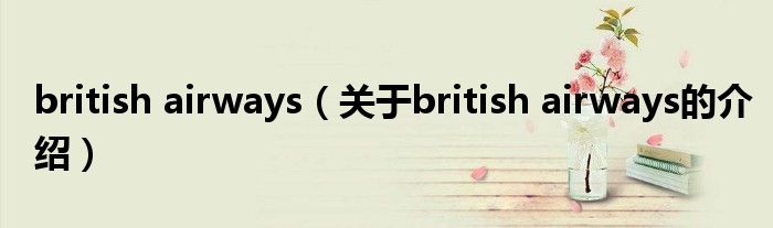 british airways（關(guān)于british airways的介紹）