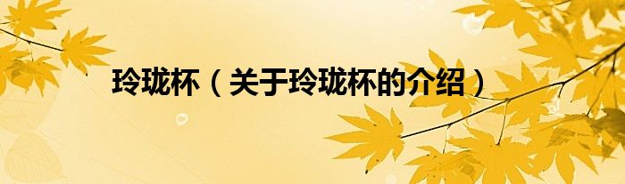 玲瓏杯（關(guān)于玲瓏杯的介紹）