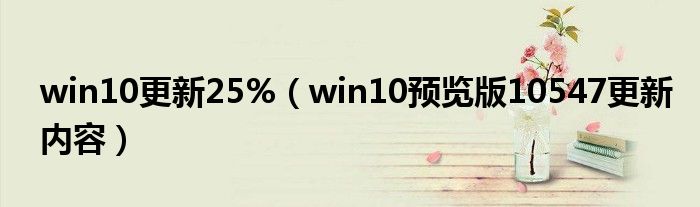 win10更新25%（win10預(yù)覽版10547更新內(nèi)容）