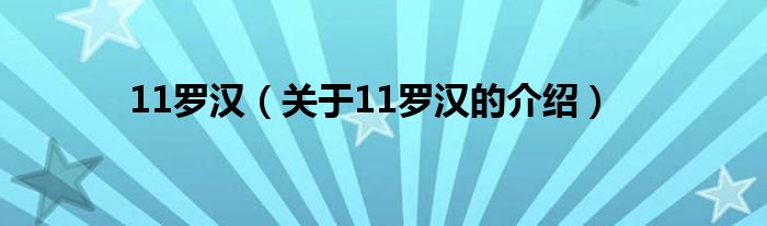 11羅漢（關(guān)于11羅漢的介紹）