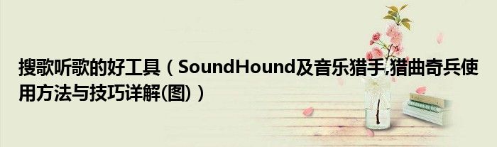 搜歌聽(tīng)歌的好工具（SoundHound及音樂(lè)獵手,獵曲奇兵使用方法與技巧詳解(圖)）