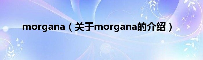 morgana（關(guān)于morgana的介紹）