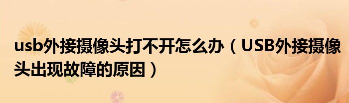 usb外接攝像頭打不開怎么辦（USB外接攝像頭出現(xiàn)故障的原因）