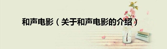 和聲電影（關于和聲電影的介紹）