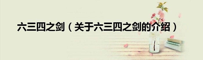 六三四之劍（關(guān)于六三四之劍的介紹）