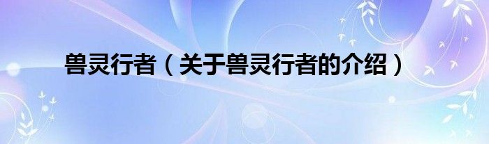 獸靈行者（關(guān)于獸靈行者的介紹）