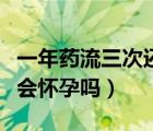 一年藥流三次還能懷孕嗎（藥流十天同房三次會懷孕嗎）