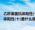 乙肝表面抗體陽性(十)是什么意思,正常是陰性（乙肝表面抗體陽性(十)是什么意思）