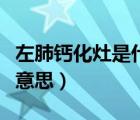 左肺鈣化灶是什么意思啊（左肺鈣化灶是什么意思）
