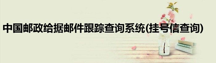 中國(guó)郵政給據(jù)郵件跟蹤查詢系統(tǒng)(掛號(hào)信查詢)