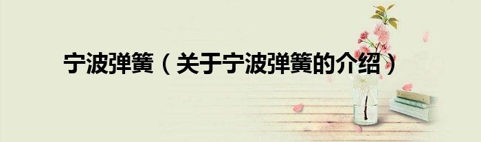 寧波彈簧（關(guān)于寧波彈簧的介紹）