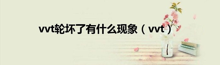 vvt輪壞了有什么現(xiàn)象（vvt）
