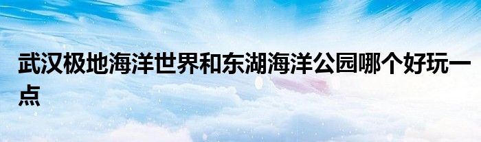 武漢極地海洋世界和東湖海洋公園哪個好玩一點