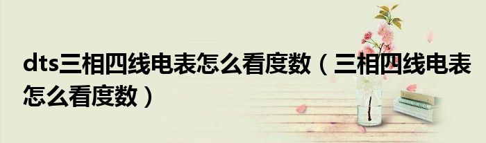 dts三相四線電表怎么看度數(shù)（三相四線電表怎么看度數(shù)）