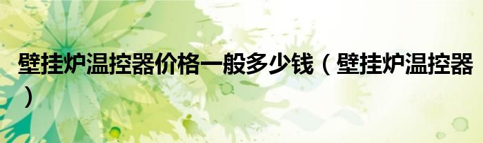 壁掛爐溫控器價(jià)格一般多少錢(qián)（壁掛爐溫控器）