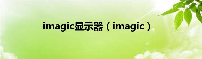 imagic顯示器（imagic）