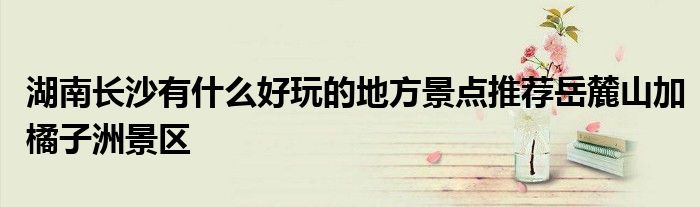 湖南長沙有什么好玩的地方景點推薦岳麓山加橘子洲景區(qū)