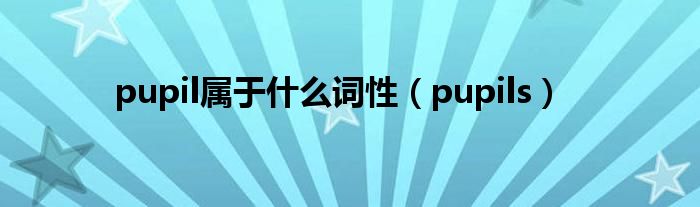 pupil屬于什么詞性（pupils）