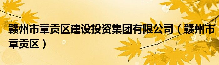 贛州市章貢區(qū)建設投資集團有限公司（贛州市章貢區(qū)）