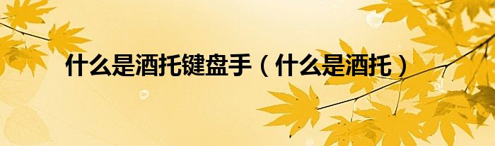 什么是酒托鍵盤手（什么是酒托）