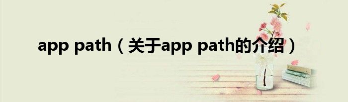 app path（關(guān)于app path的介紹）