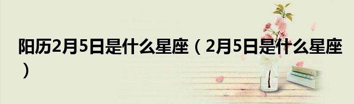 陽(yáng)歷2月5日是什么星座（2月5日是什么星座）