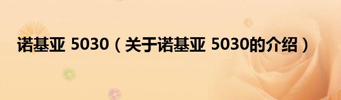 諾基亞 5030（關(guān)于諾基亞 5030的介紹）