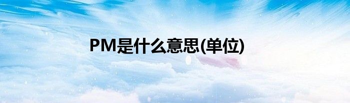 PM是什么意思(單位)