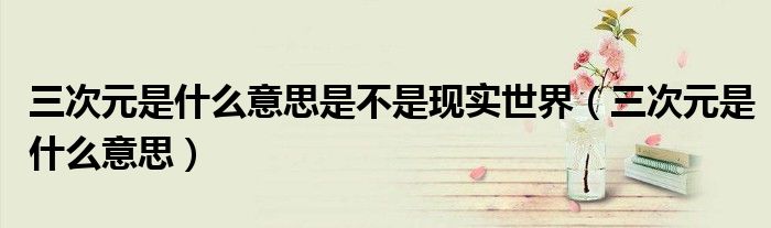 三次元是什么意思是不是現(xiàn)實世界（三次元是什么意思）