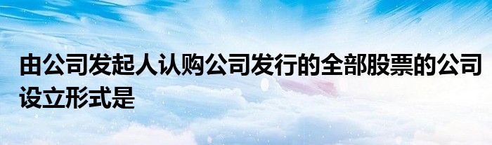 由公司發(fā)起人認(rèn)購公司發(fā)行的全部股票的公司設(shè)立形式是