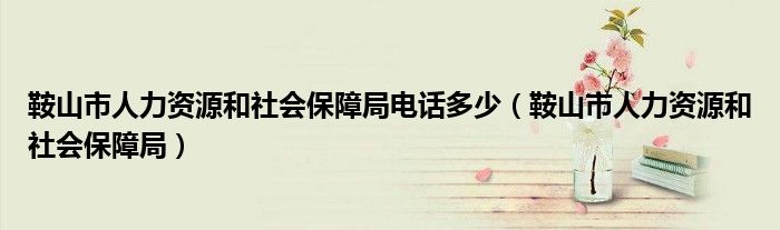 鞍山市人力資源和社會保障局電話多少（鞍山市人力資源和社會保障局）