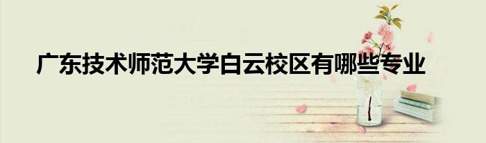 廣東技術(shù)師范大學(xué)白云校區(qū)有哪些專業(yè)