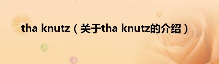 tha knutz（關(guān)于tha knutz的介紹）