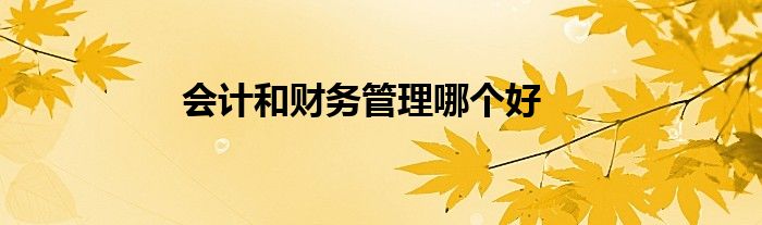 會(huì)計(jì)和財(cái)務(wù)管理哪個(gè)好