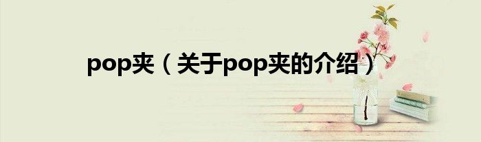 pop夾（關(guān)于pop夾的介紹）