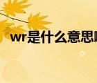 wr是什么意思?。╳r1和wr2是什么意思）