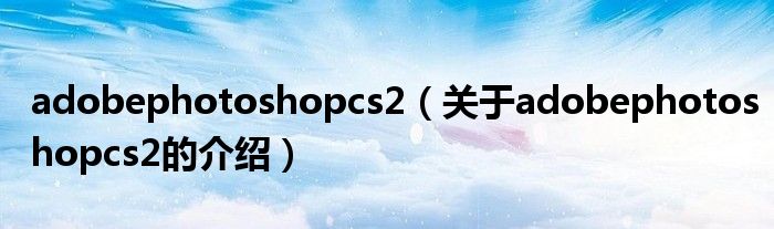 adobephotoshopcs2（關(guān)于adobephotoshopcs2的介紹）