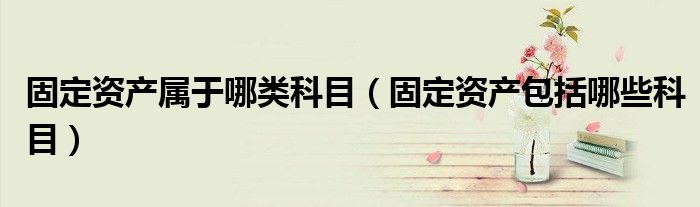 固定資產(chǎn)屬于哪類(lèi)科目（固定資產(chǎn)包括哪些科目）