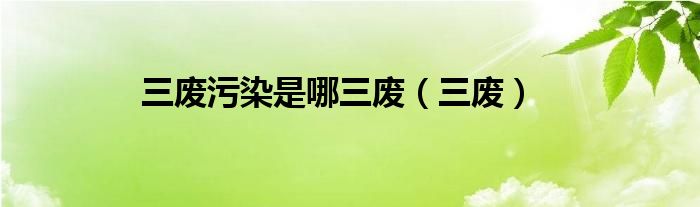 三廢污染是哪三廢（三廢）